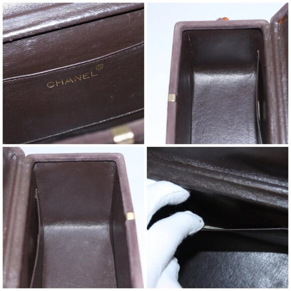 CHANEL Matelasse Hand Bag Suede Brown CC Auth - Picture 13 of 15